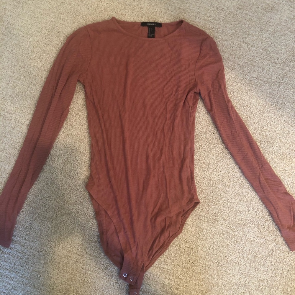 Blush pink long sleeve body suit